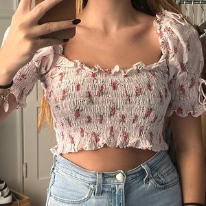 Light Pink flower blouse